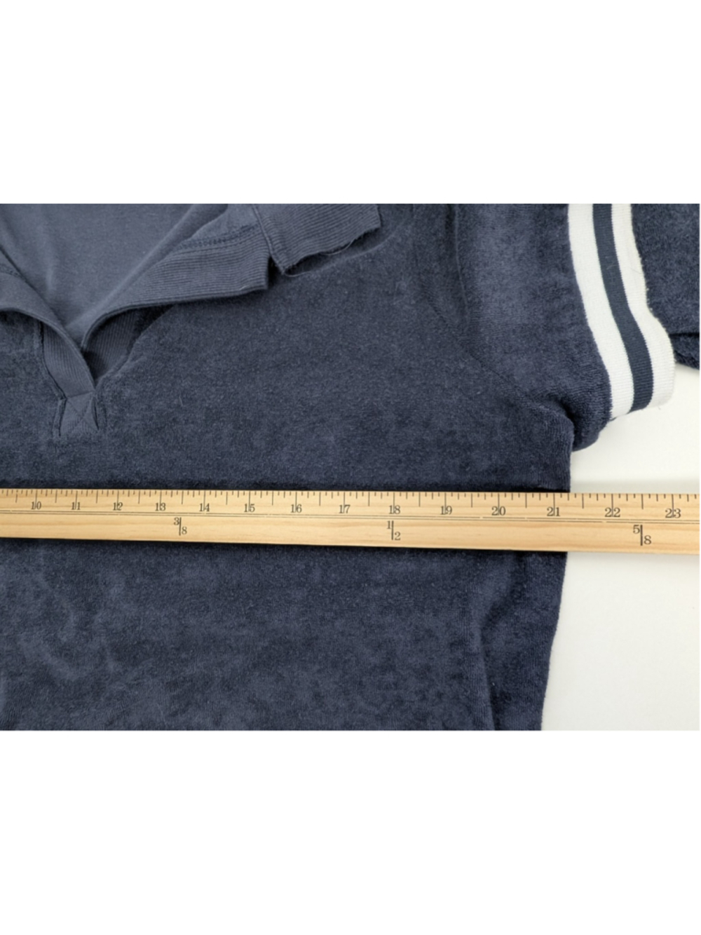 Free People FP Movement Sz L 2 Piece Polo Short Set Navy Terry Lounge Athleisure - Picture 7 of 11